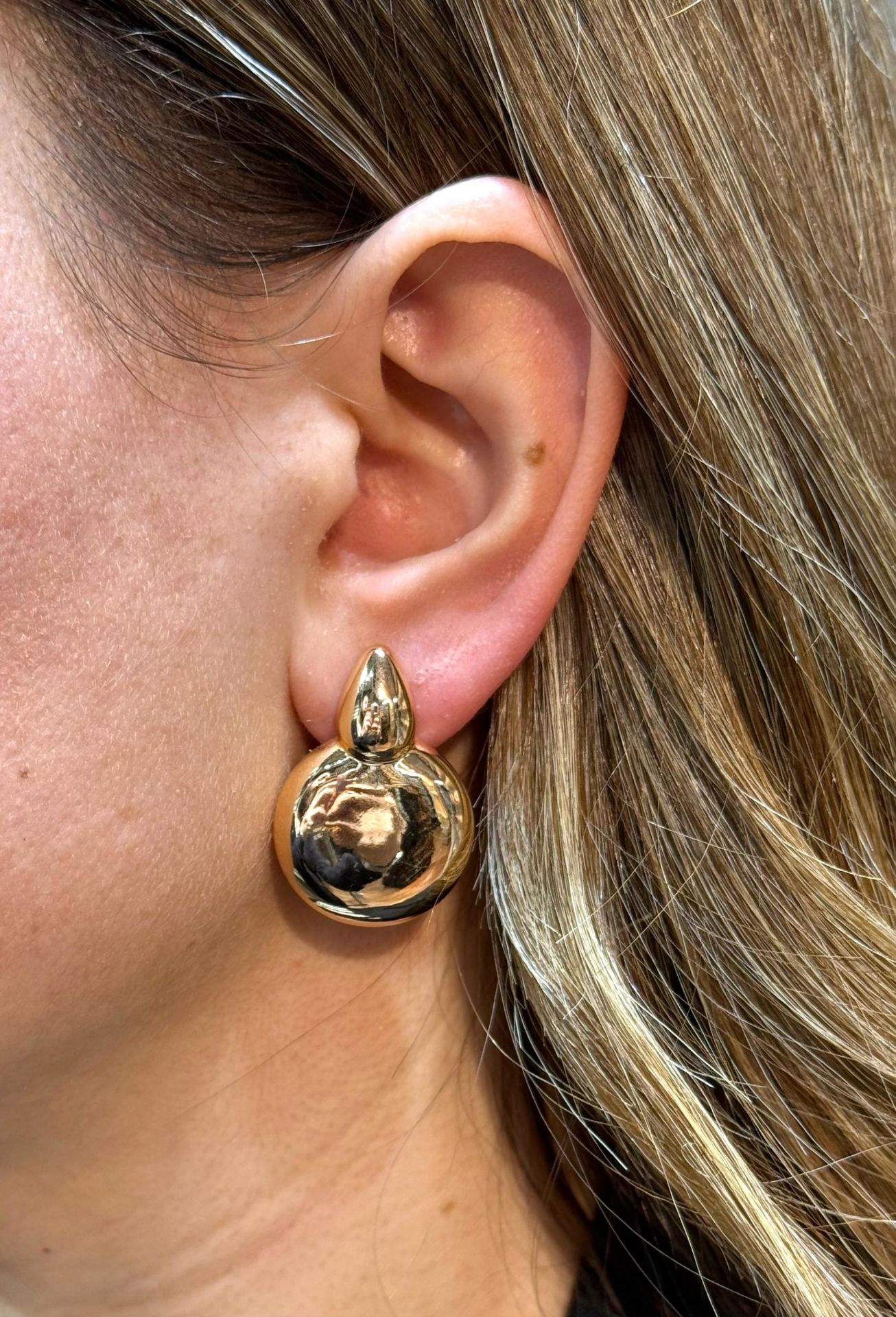 Özel Seri VIP Küpe pinterest Oval Model 14K Gold Renk