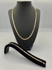 Çelik Kolye Arpa Model Gold Renk