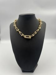 Özel Seri Kolye Ucu Taşlı Tifanny Model Gold Renk