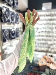 Fular Toka Yeşil Sarı Renkli Desenli