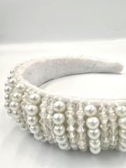 Kristal Boncuçlu Taç Beyaz İncili