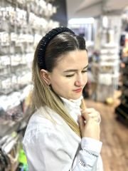 Kristal Boncuçlu Taç Siyah