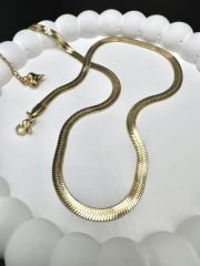 Çelik Kolye İtalyan Zinciri Model Gold Renk 45 cm