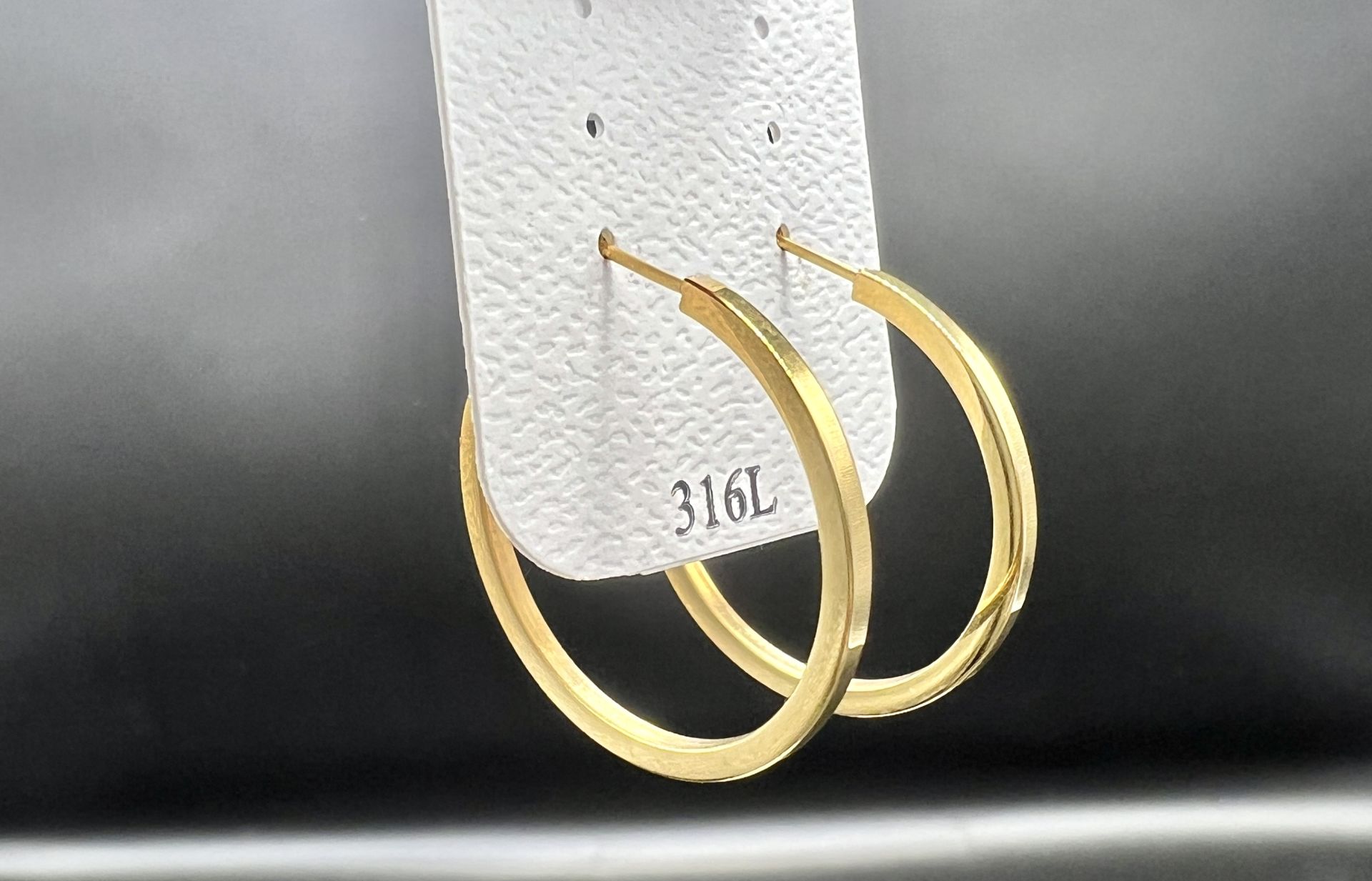 Çelik Halka Küpe Kibrit Model Gold Renk 3 cm