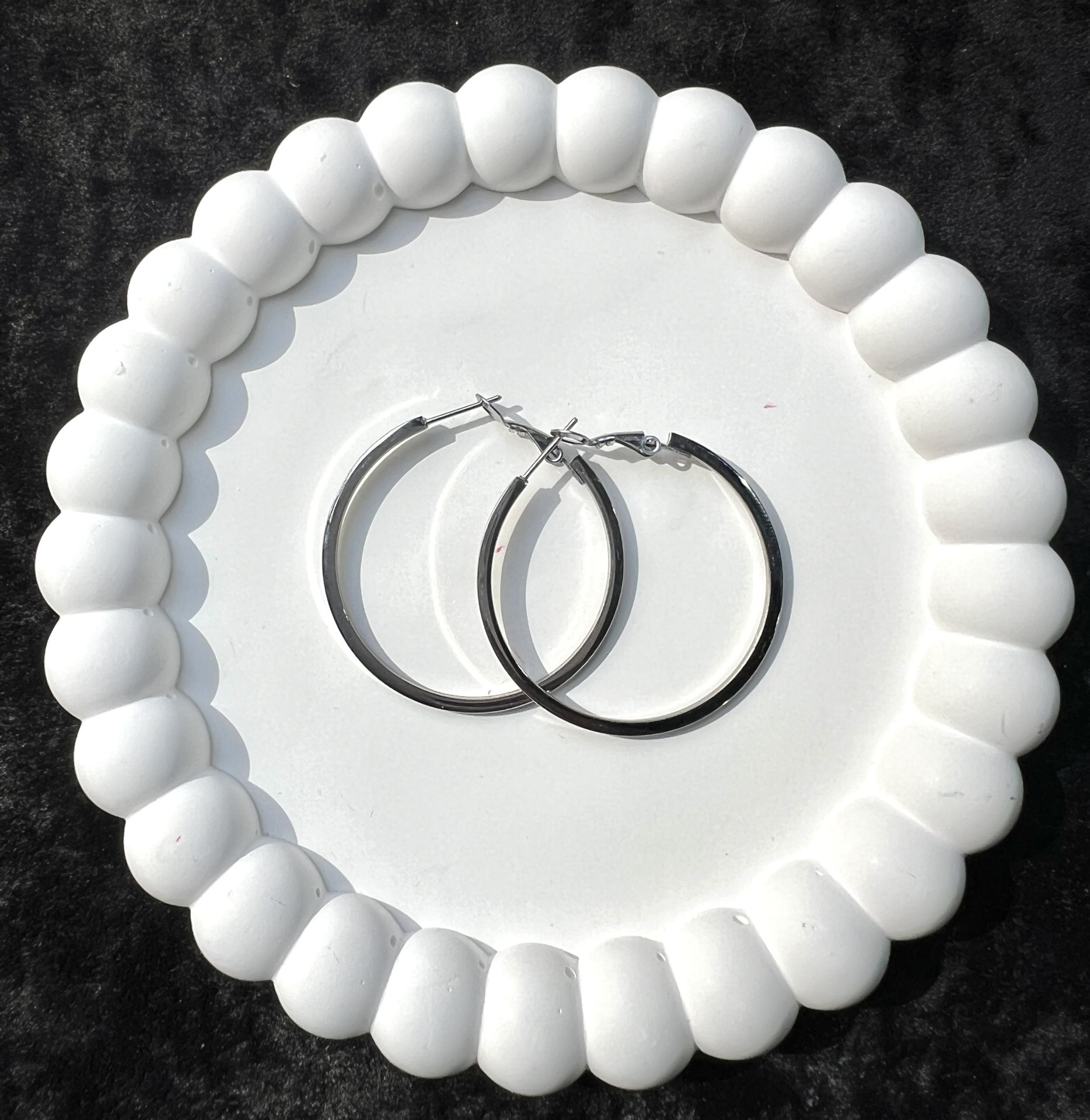 Çelik Halka Küpe Kibrit Model Gümüş Renk 3 cm