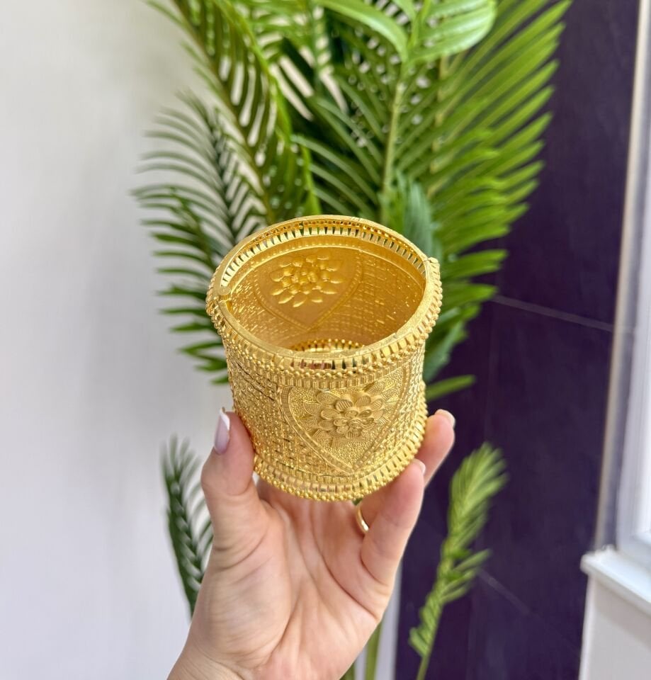 22K ALTIN KAPLAMA BORU KELEPÇE 9 CM