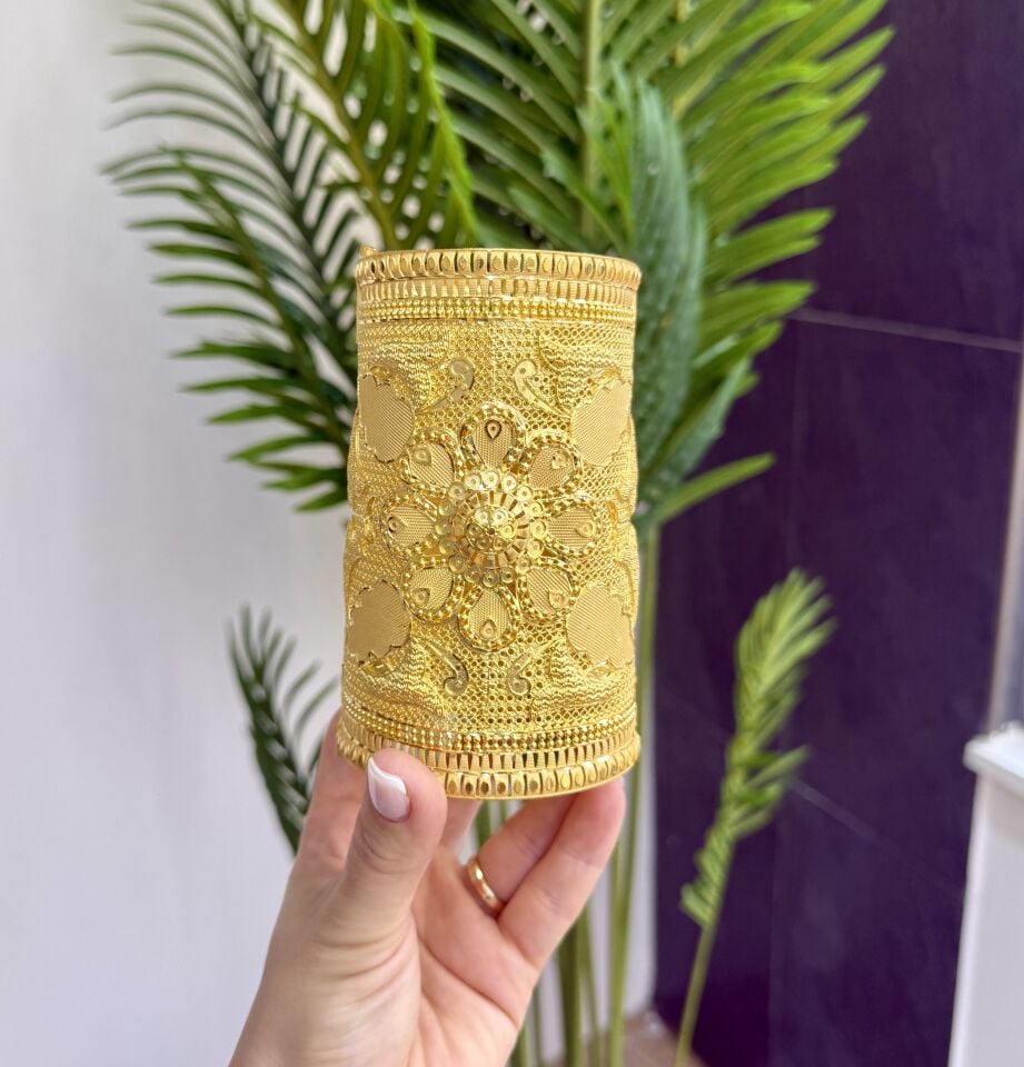 22K ALTIN KAPLAMA BORU KELEPÇE 13  CM