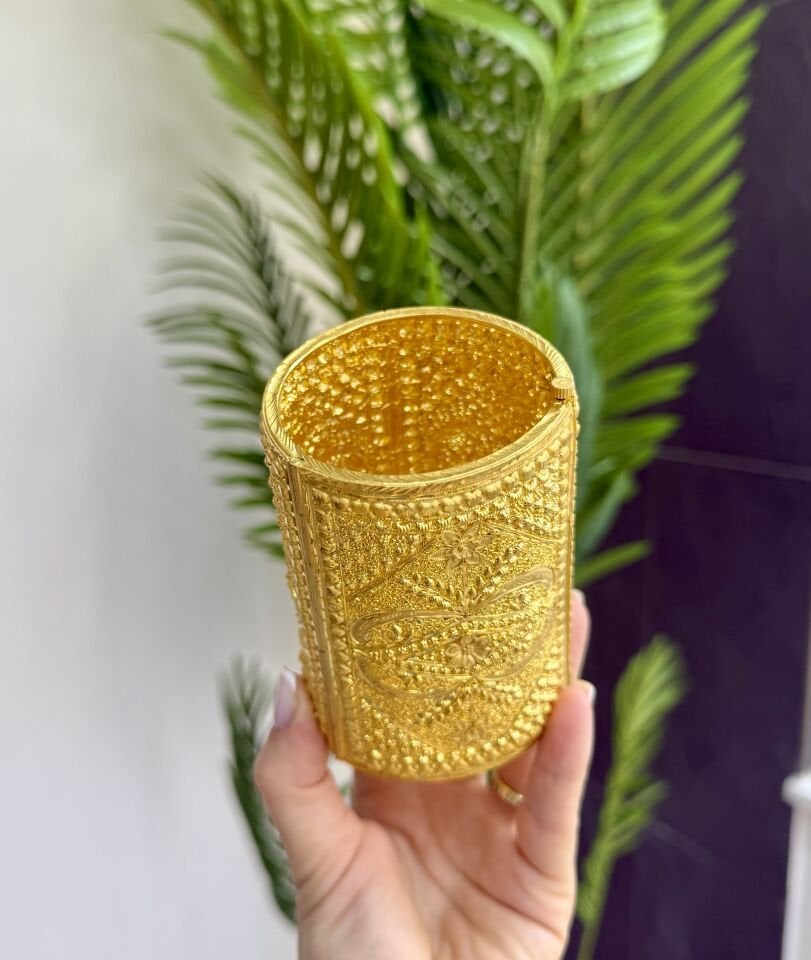 22K ALTIN KAPLAMA BORU KELEPÇE 11 CM
