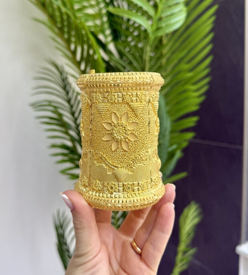 22K ALTIN KAPLAMA BORU KELEPÇE 11 CM