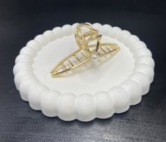 Mandal Toka İnci Detaylı Metal Gold Renk