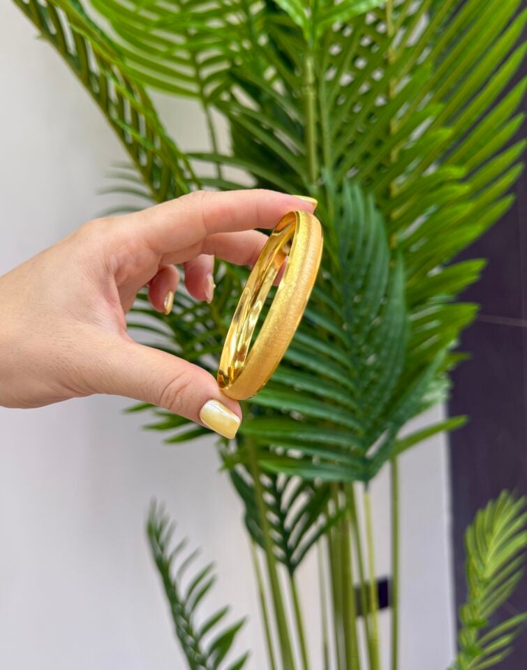 22K ALTIN KAPLAMA 1 CM TIRTIKLI MODEL BİLEZİK