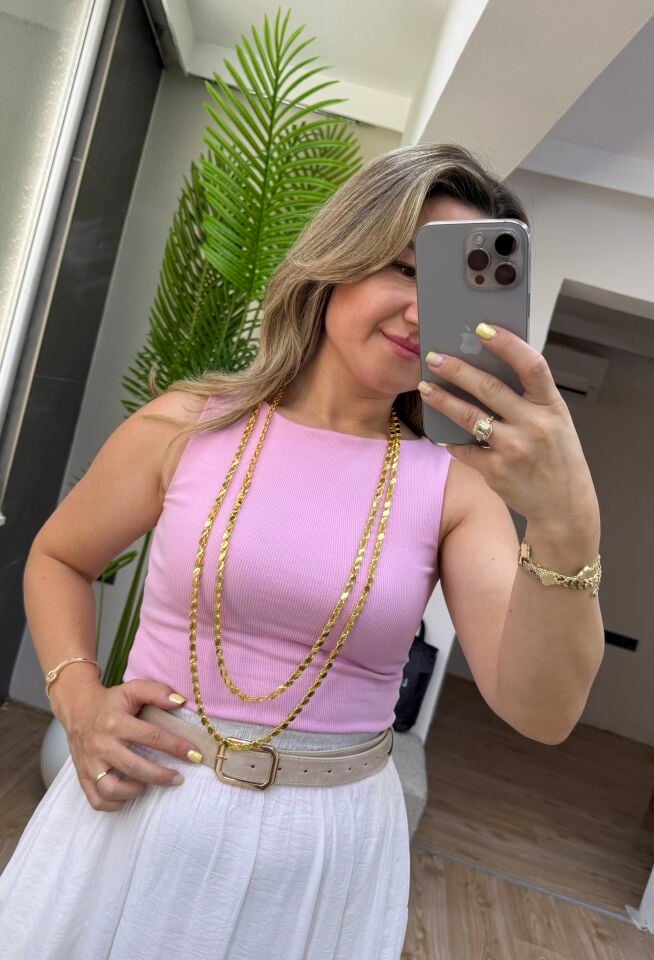 22K ALTIN KAPLAMA  ARPA MODEL HALEP ZİNCİRİ 2 METRE
