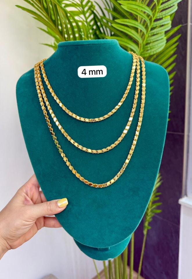 22K ALTIN KAPLAMA  ARPA MODEL HALEP ZİNCİRİ 2 METRE