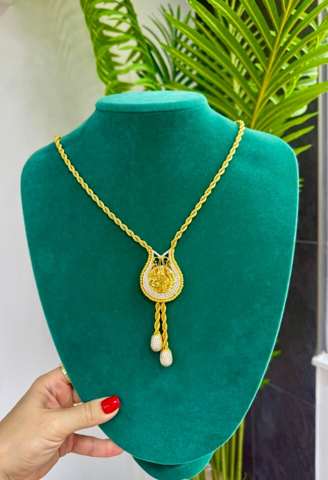 22K ALTIN KAPLAMA 80 CM ARNAVUT KÖSTEĞİ LALE MODEL