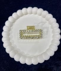 Taşlı Mandal Toka Dikdörtgen Şekilli Gold Renk
