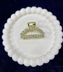 Taşlı Mandal Toka Oval Şekilli Gold Renk