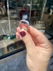 Zirkon Yüzük Kare Tamtur Model Gümüş Renk