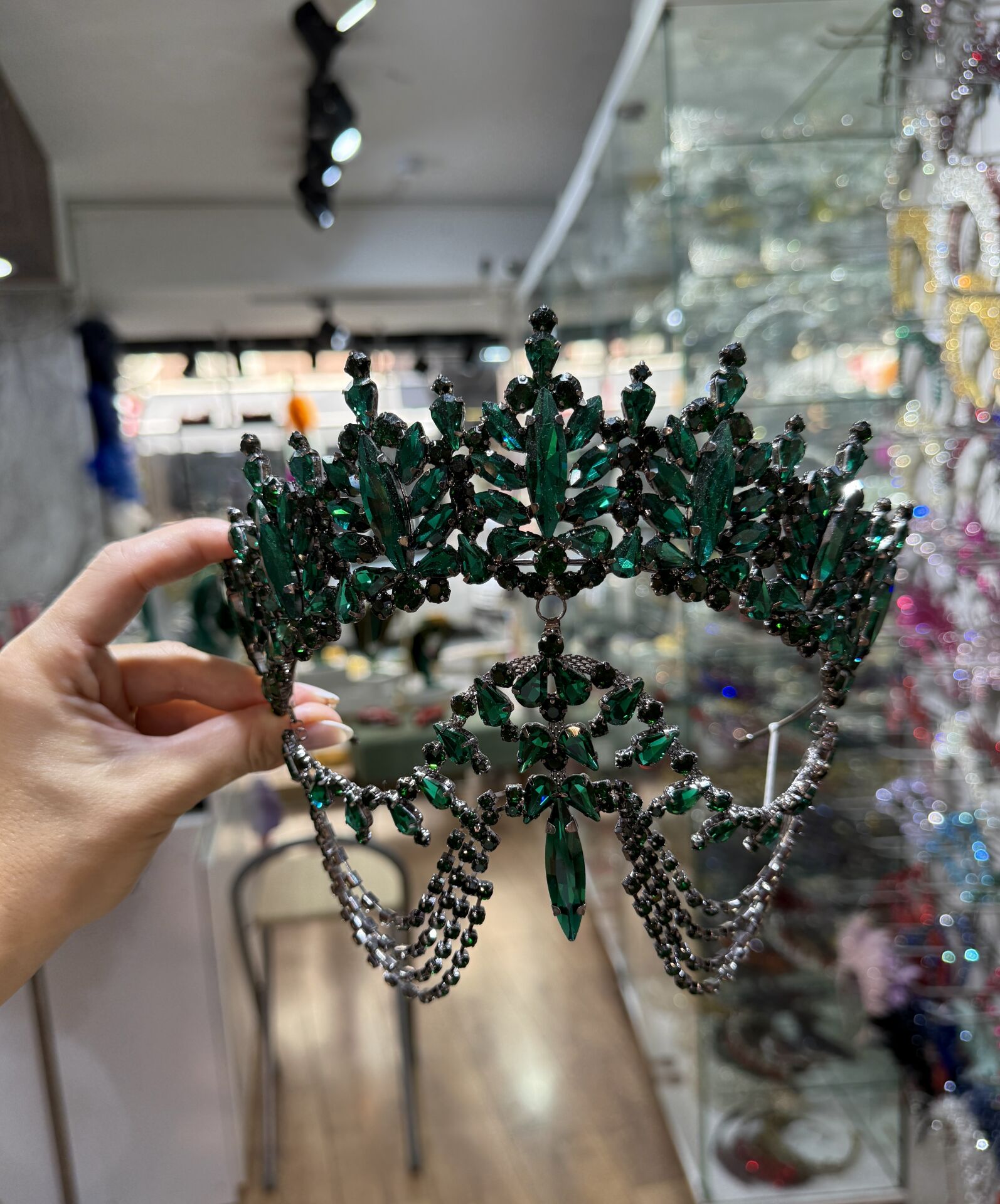 Gelin Tacı Alınlıklı Model Yeşil Renk