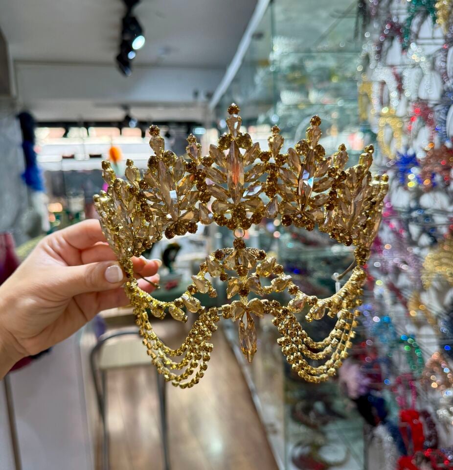 Gelin Tacı Alınlıklı Model  Gold  Renk