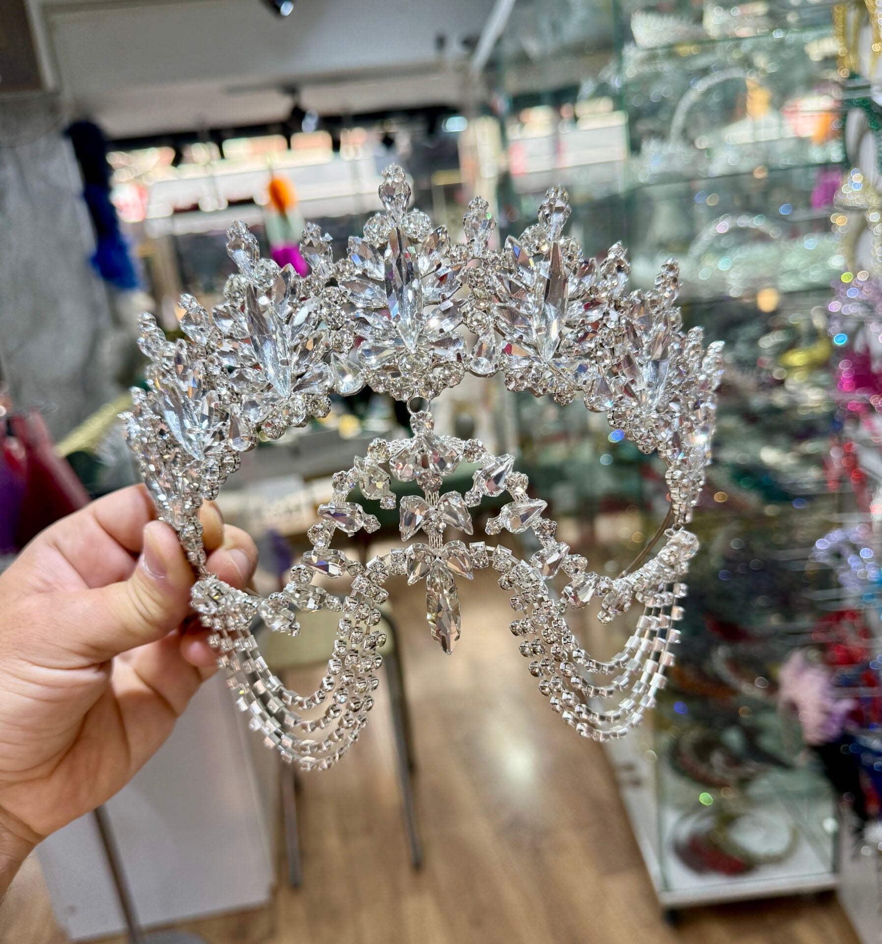 Gelin Tacı Alınlıklı Model  Gümüş Renk