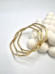 Çelik Ajda Bilezik Zikzak Model  65 mm Gold Renk