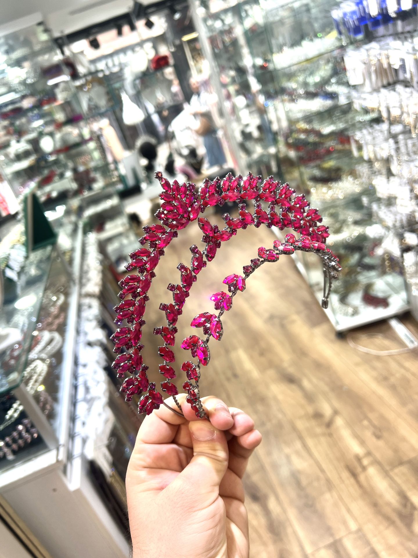 Gelin Tacı 3 Katlı Model Fuşya Renk