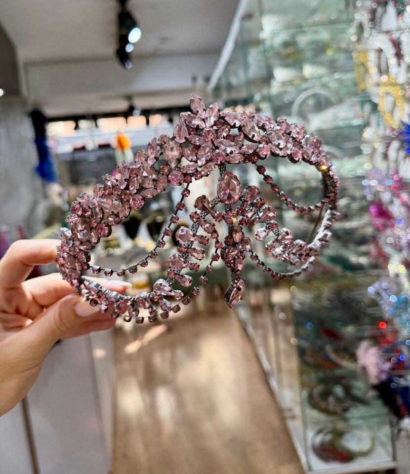 Gelin Tacı Alınlıklı Model  Pembe  Renk
