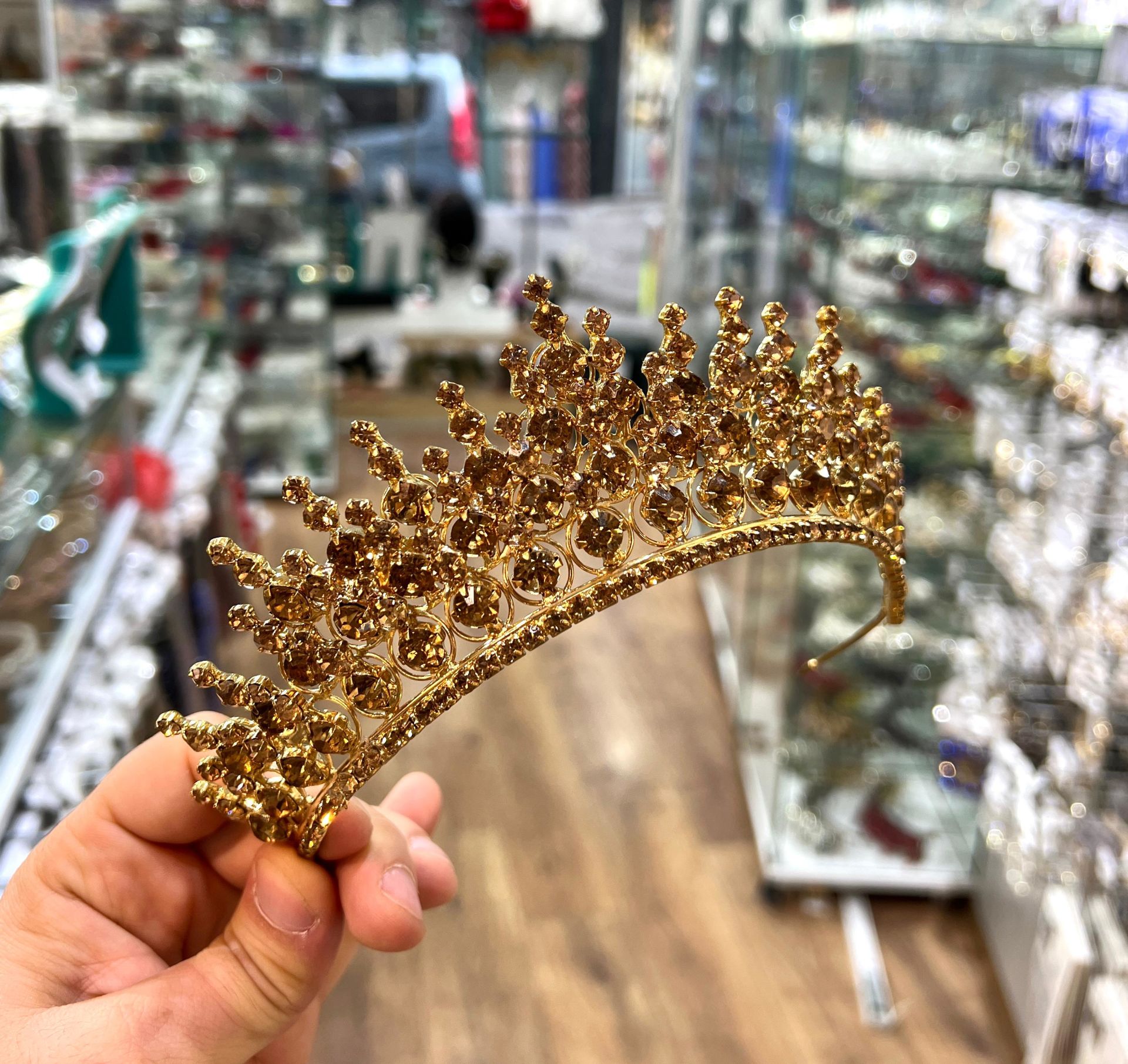 Gelin Tacı Papatya Model Gold Renk