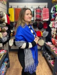 Çift Yönlü Şal Mavi