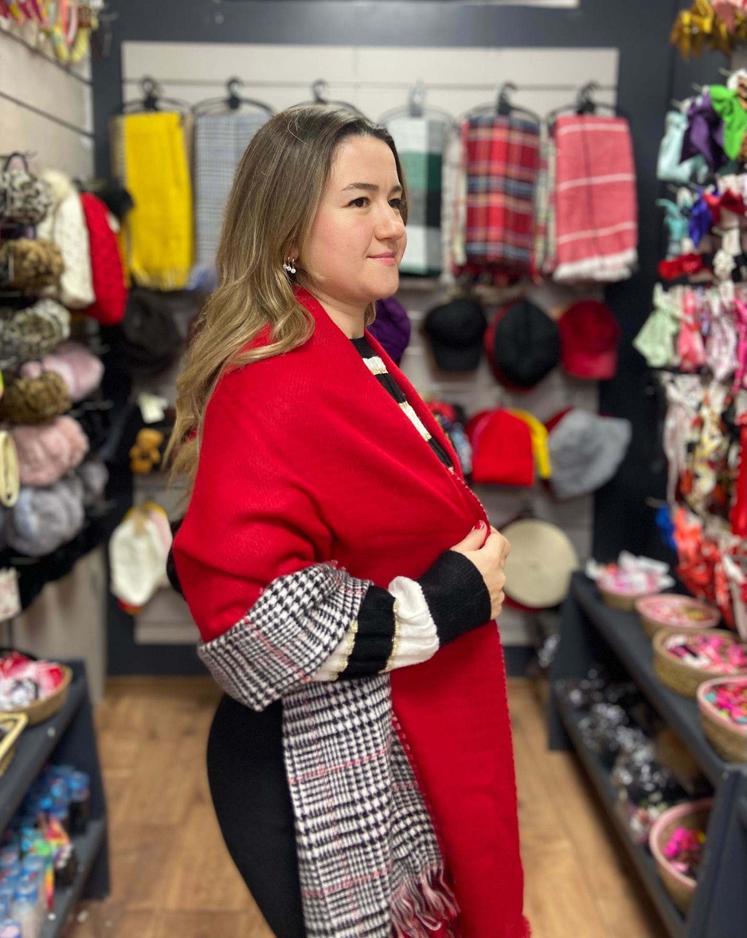 Çift Yönlü Şal Kırmızı