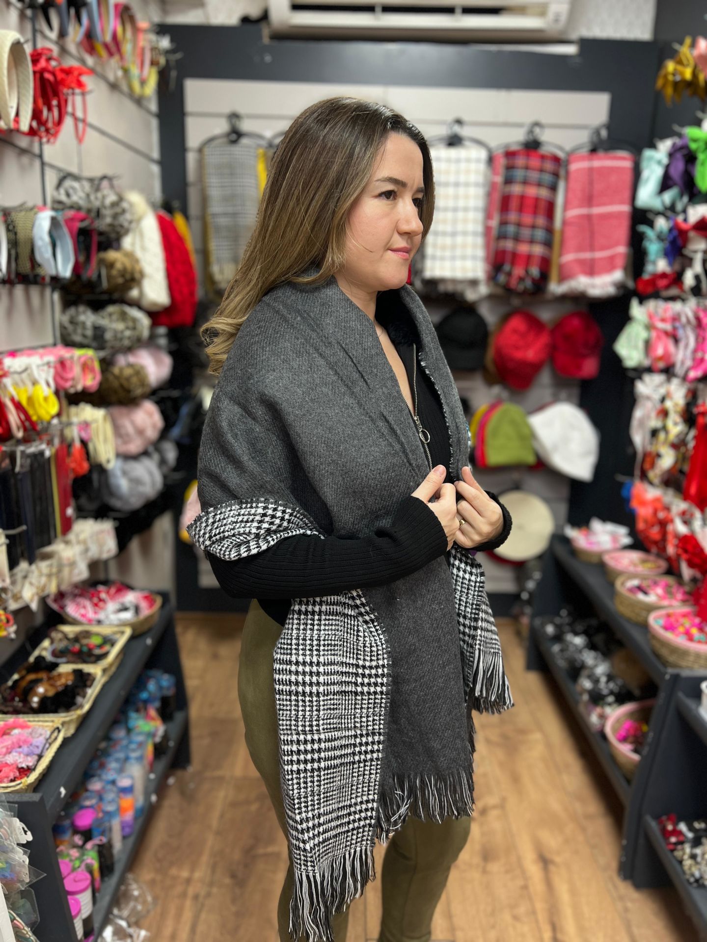 Çift Yönlü Şal Gri