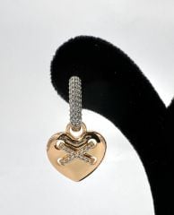 Özel Seri VIP Küpe Kalp Sallantılı X Detaylı Rose