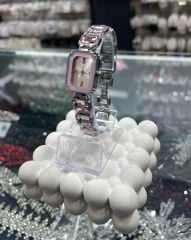 Swarowski Taşlı  Saat Pembe Renk