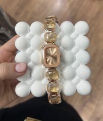 Swarowski Taşlı  Saat Rose Gold Renk