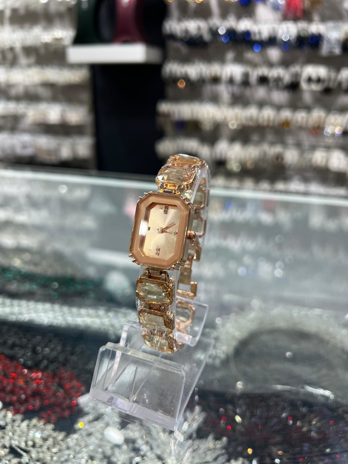 Swarowski Taşlı  Saat Rose Gold Renk