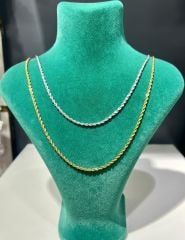 Çelik Kolye Burgu Model İnce Boy 2 mm Gold Renk