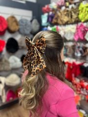 Fiyonk Toka Leopar Desen Kahve-Siyah