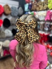 Fiyonk Toka Leopar Desen Açık Kahve-Siyah