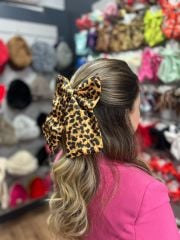 Fiyonk Toka Leopar Desen Açık Kahve-Siyah