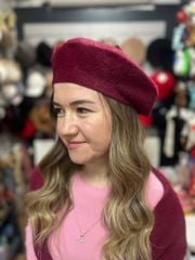 Peluş Ressam Şapkası Bordo Renk