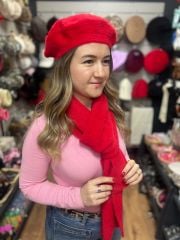 Peluş Ressam Şapkası Kırmızı Renk