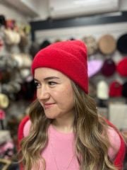 Peluş Şapka Kırmızı Renk