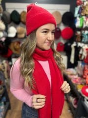 Peluş Şapka Kırmızı Renk