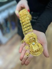 Altın Kaplama Fişekli Kemer Gold Renk