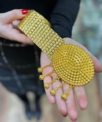 Altın Kaplama Hasır Kemer Dorika Tokalı Model Gold Renk