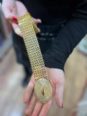 Altın Kaplama Kemer Düz Tokalı Model Gold Renk