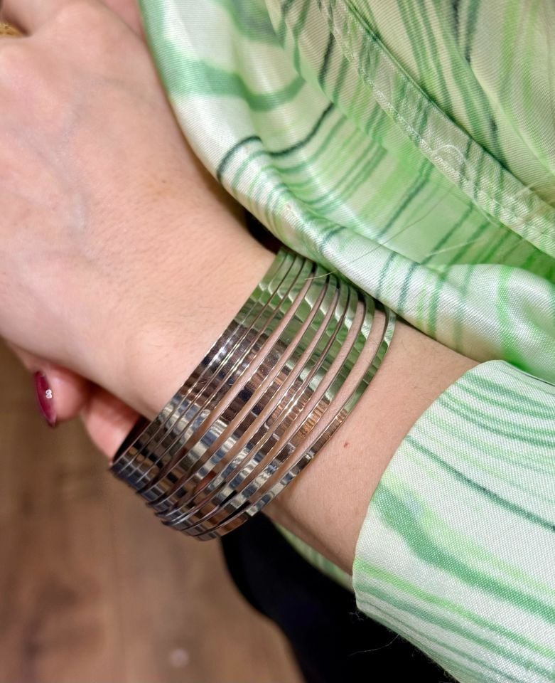 Çelik Ajda Bilezik İnce Model 65 mm Gümüş Renk