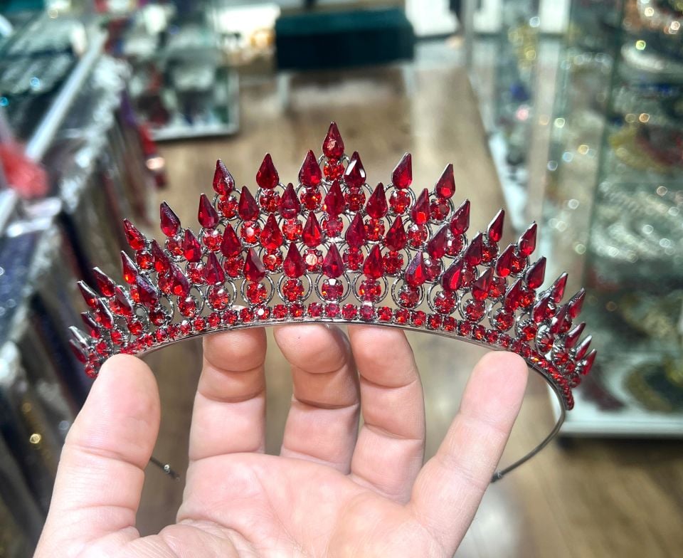 Gelin Tacı Vera Model Kırmızı Renk