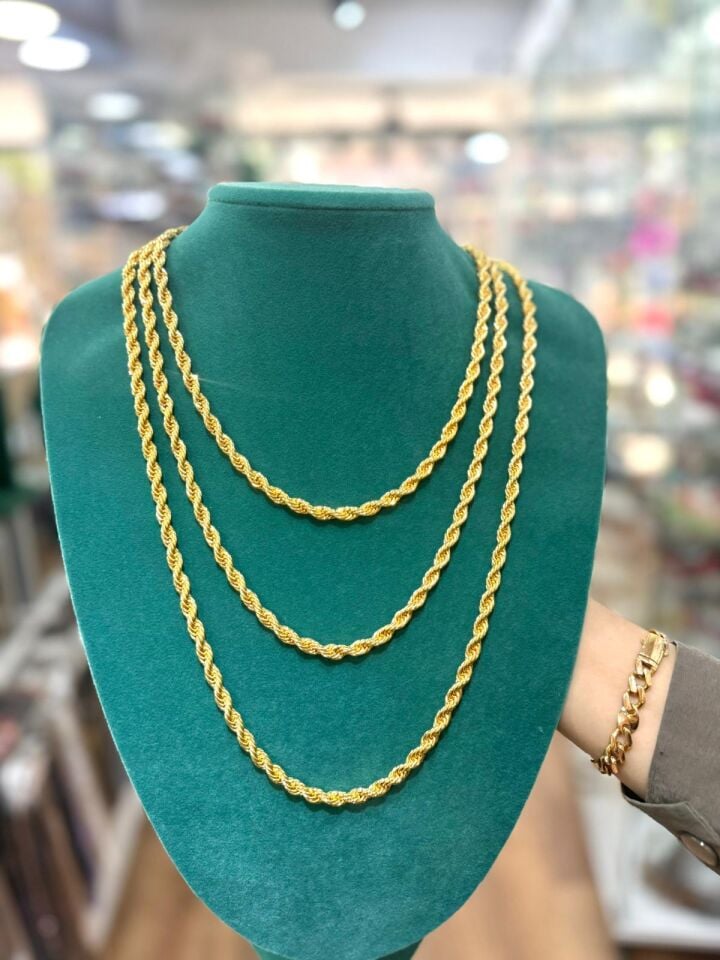 22K ALTIN KAPLAMA 2 METRE KÖSTEK 6 MM