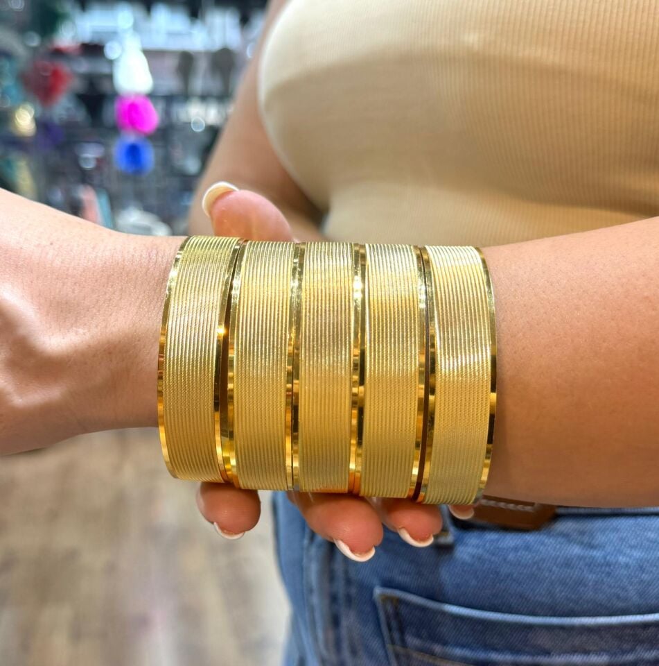 22K ALTIN KAPLAMA TRABZON HASIR BİLEZİK 1,5 CM